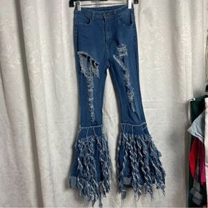 ⭐️Jazz Denim Distressed Blue Flare Jeans‎